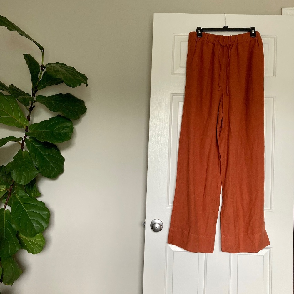 NWOT Madewell wide leg linen pants
